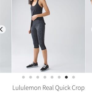 Lululemon Athletica Real Quick Crop in Black and Gray